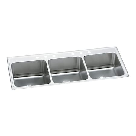 Elkay Lustertone Stainless Steel 63 X 22 X 10-1/8 Triple Bowl Top Mount Sink LTR6322104